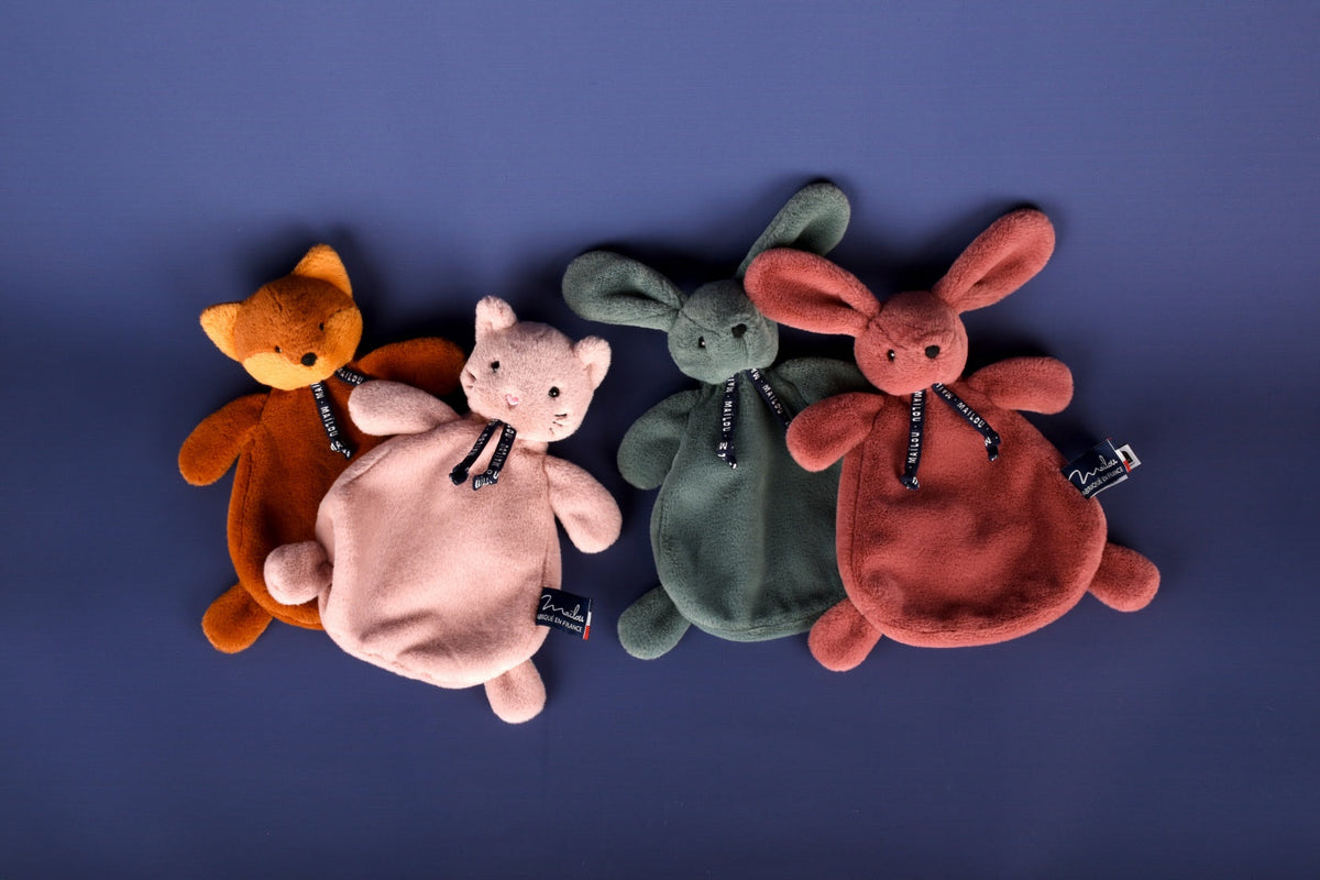 Selection de doudous plats extra doux fabriqués en France
