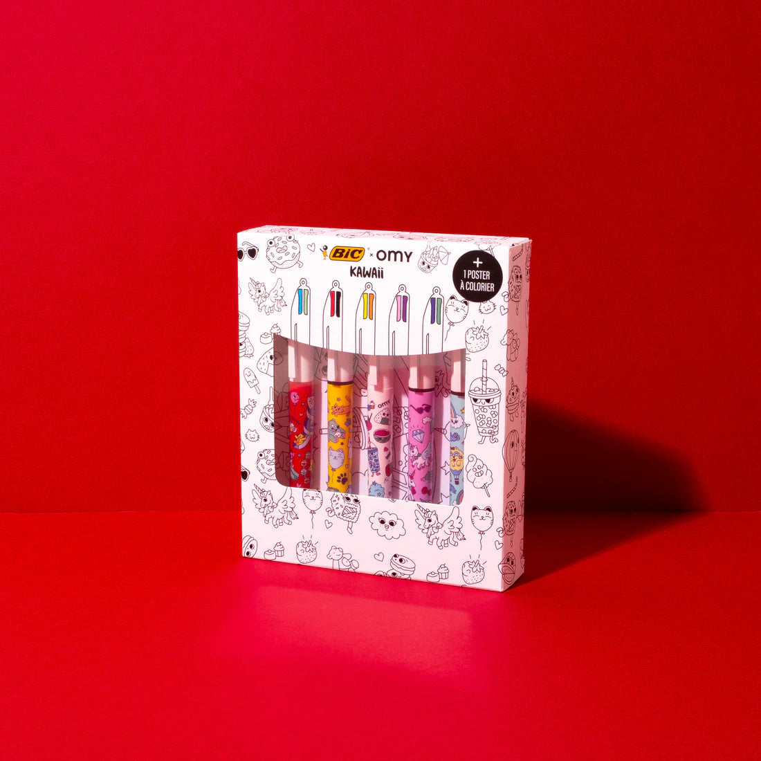 Coffret Kawaii 5 stylos 4 couleurs Bic x Omy - Made in France