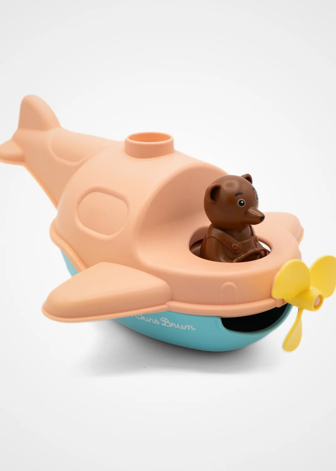 jouet de bain hydravion Petit ours brun fabriqué en France