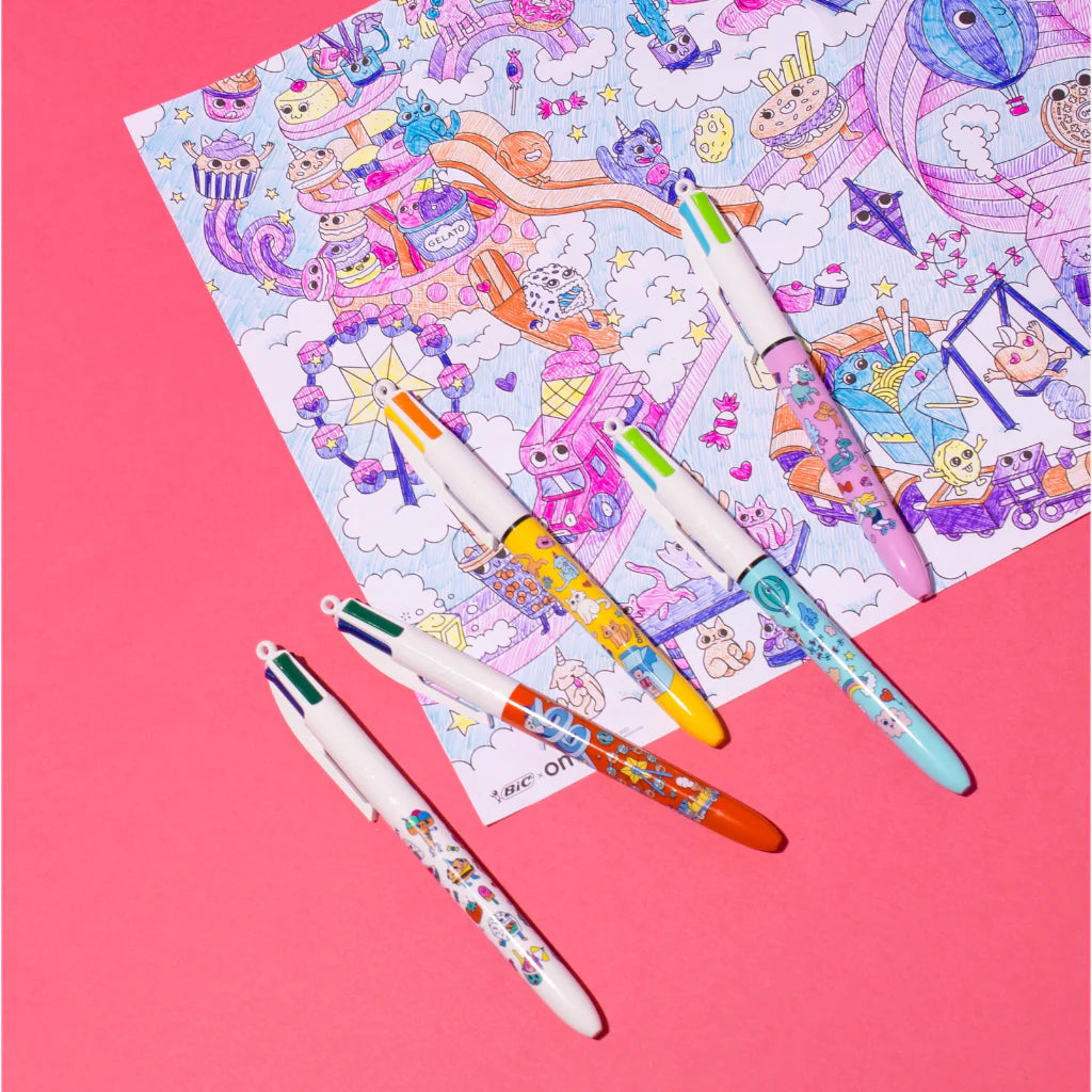Coffret Kawaii 5 stylos 4 couleurs Bic x Omy - Made in France