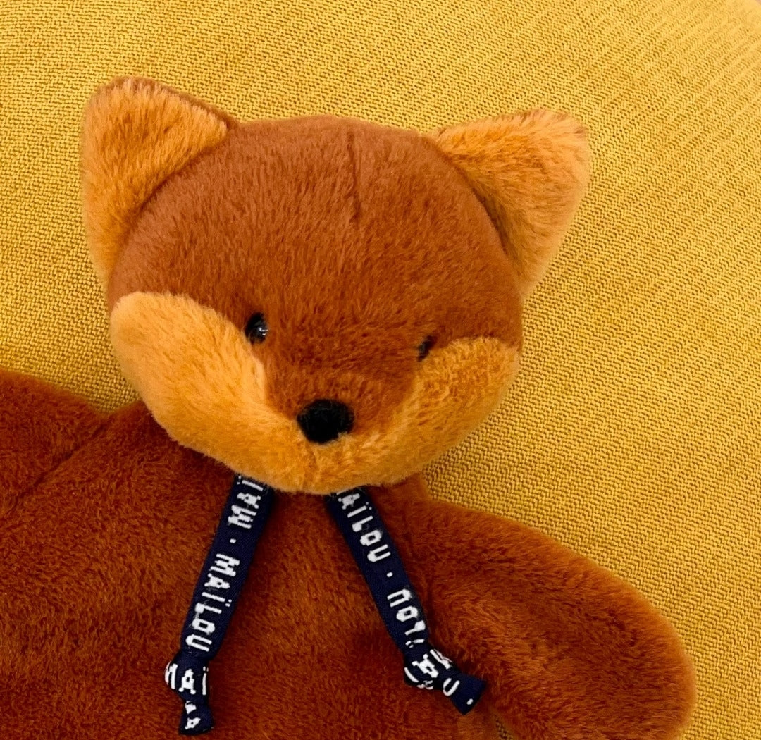 doudou plat renard fabriqué en France