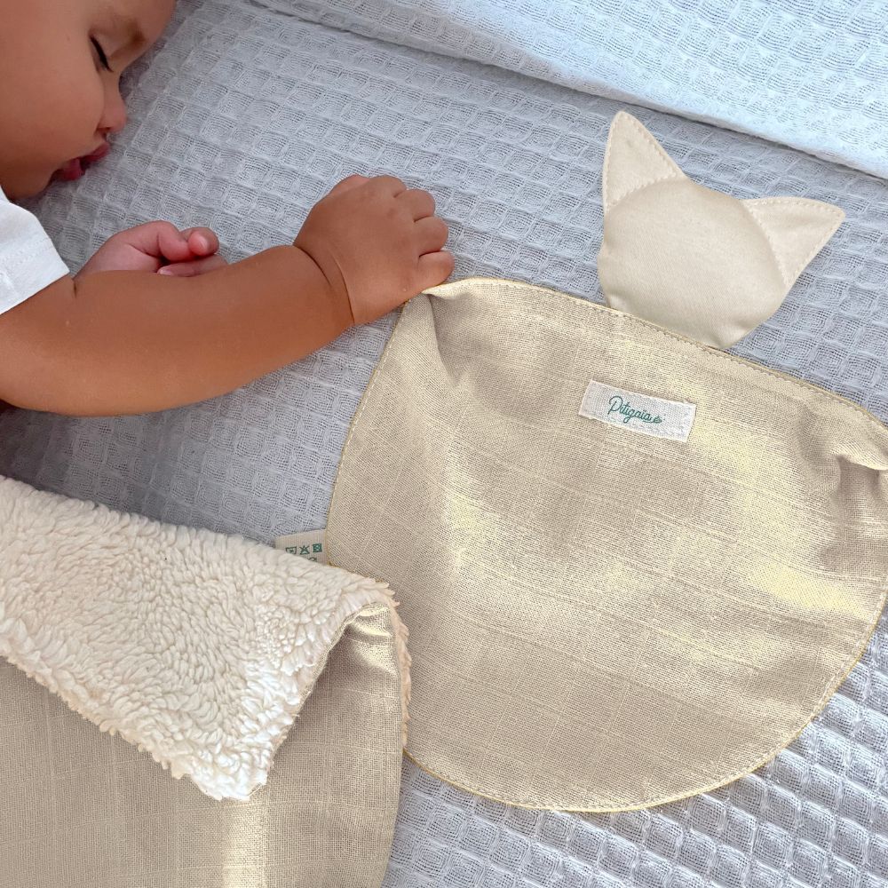 Doudou chat coton bio Made in France