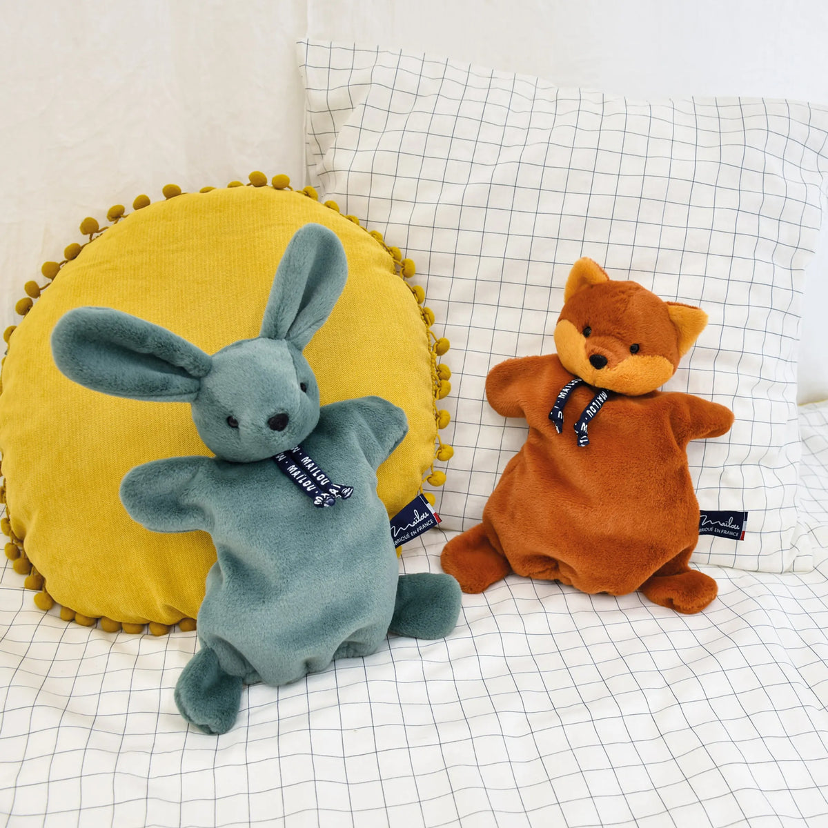 Doudou marionnette Renard tout doux - Origine Bretagne