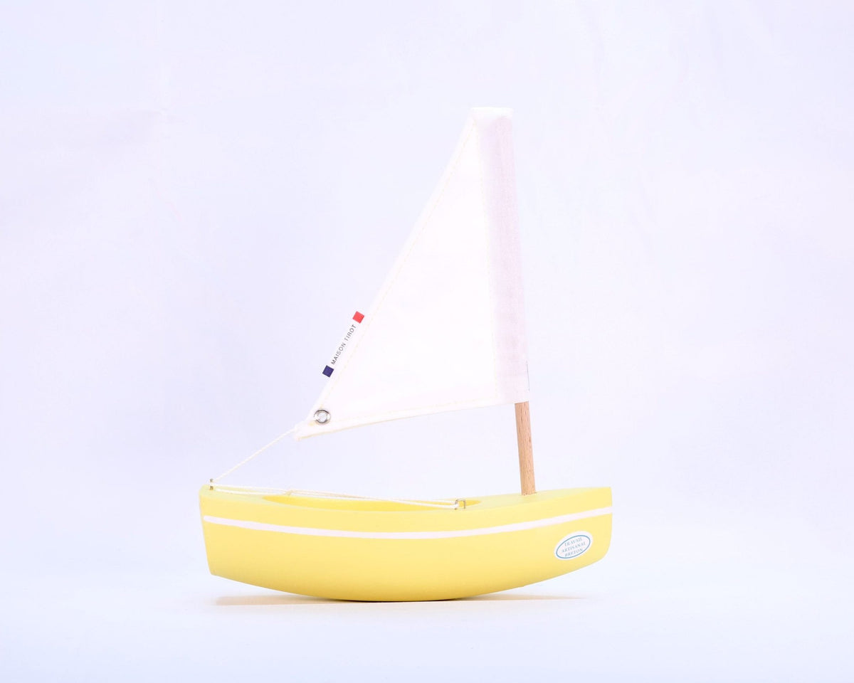 Bateau bois enfant jaune
