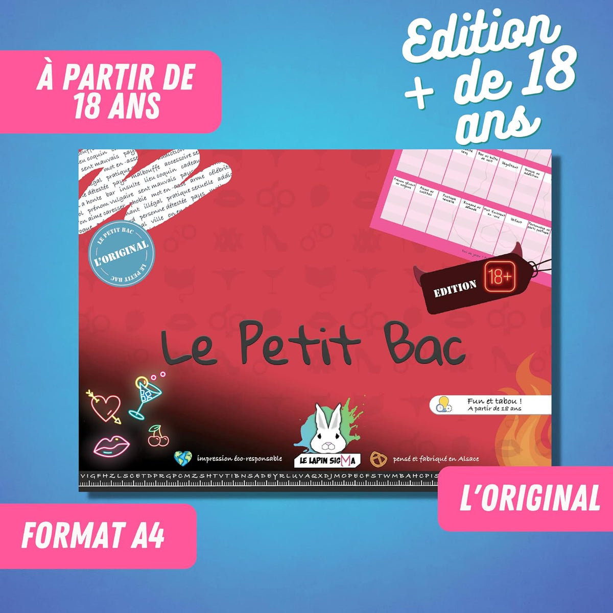 Petit Bac (Jeu du Baccalauréat) - Édition 18+ Sans Tabous