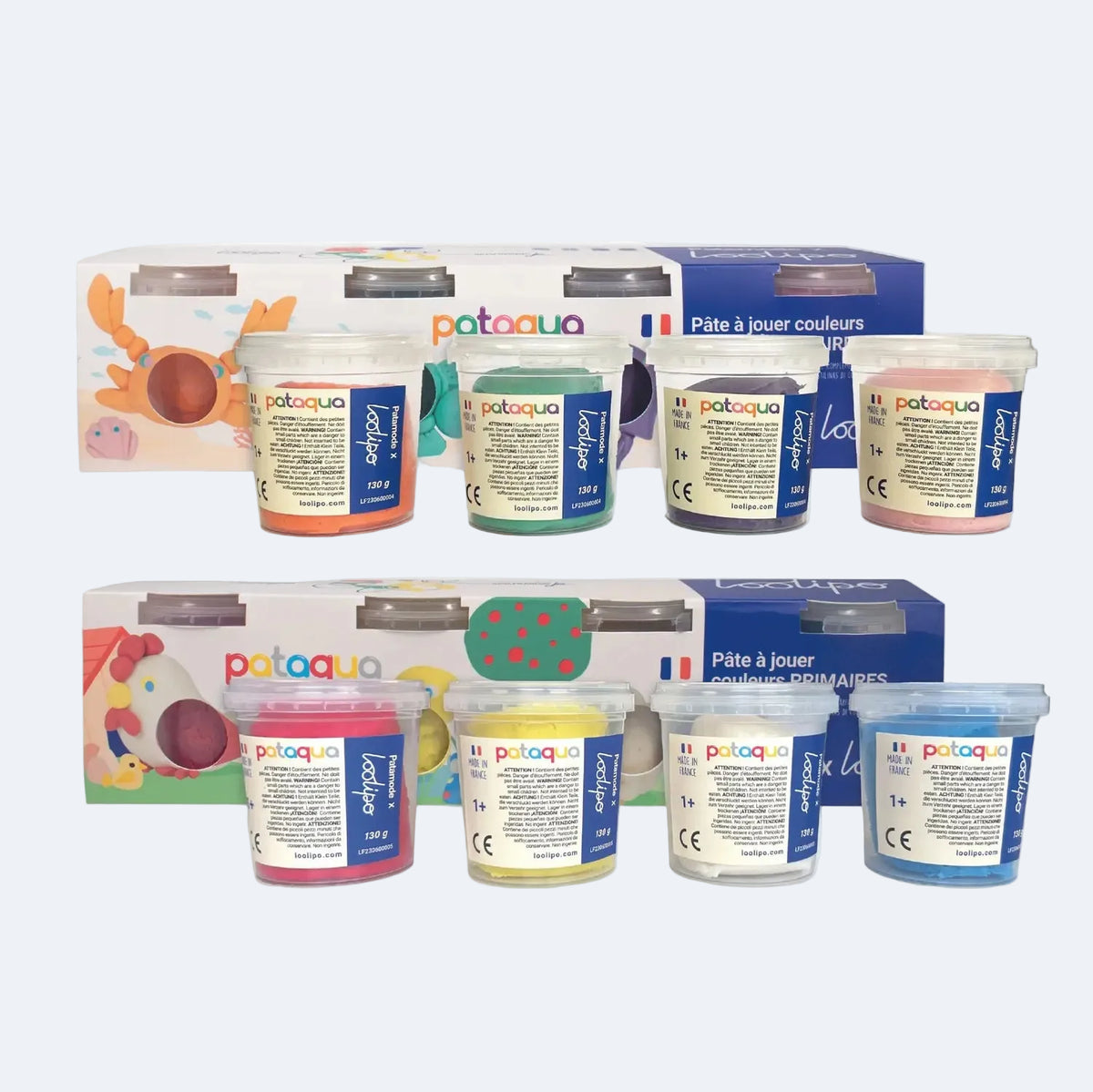 Pack 8 couleurs de pâte à modeler non toxique fabriquée en France
