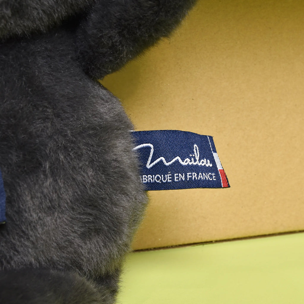 Peluche chat noir anthracite extra-douce Méloé - Fabriquée en Bretagne