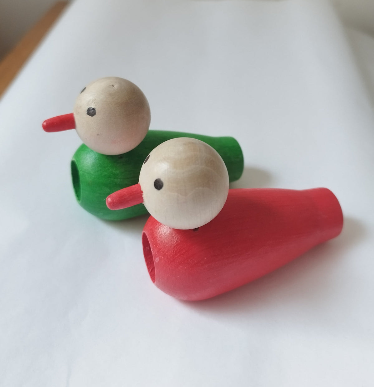 Sifflet oiseau en bois naturel ou coloré - Made in France